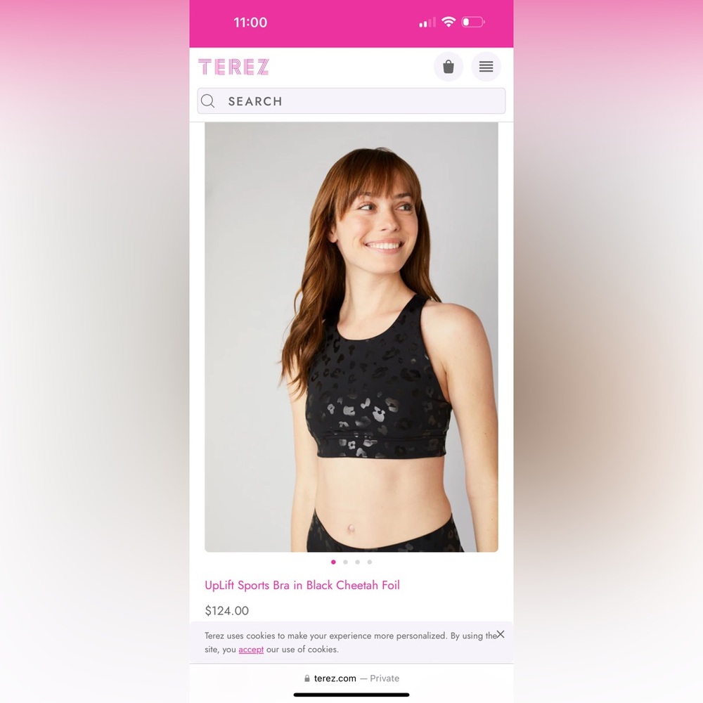 Terez NWT Uplift Sports Bra Cheetah Print size Medium